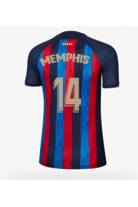 Barcelona Memphis Depay #14 Fotballdrakt Hjemme Klær Dame 2022-23 Korte ermer